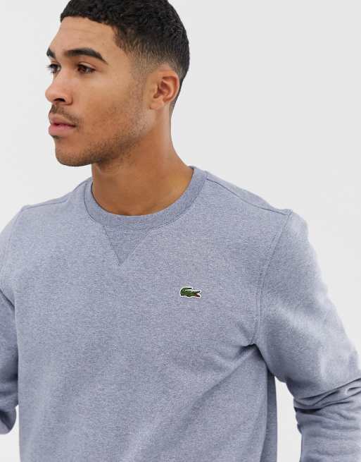 Lacoste Sport logo crew neck sweat in gray marl