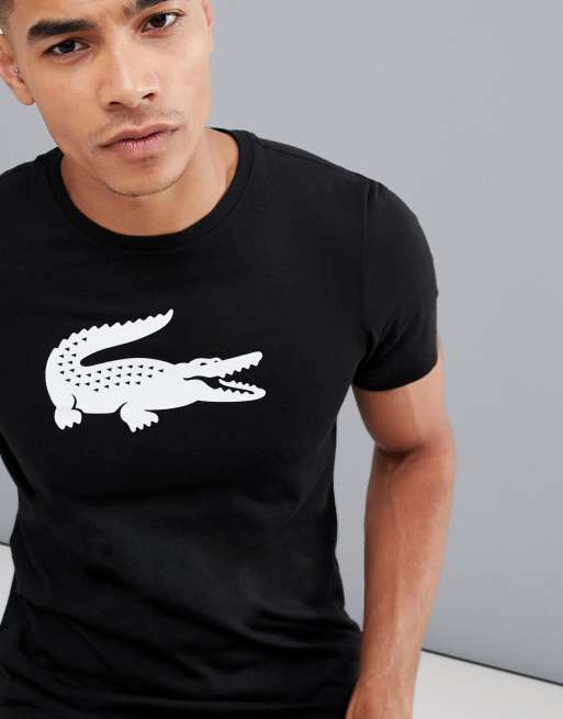 Lacoste Sport großem T-Shirt ASOS Schwarzes Krokodil-Logo mit – 