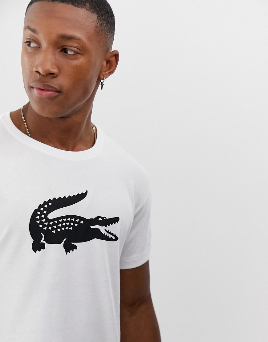 Lacoste - Sport - T-shirt met groot krokodillenlogo in wit
