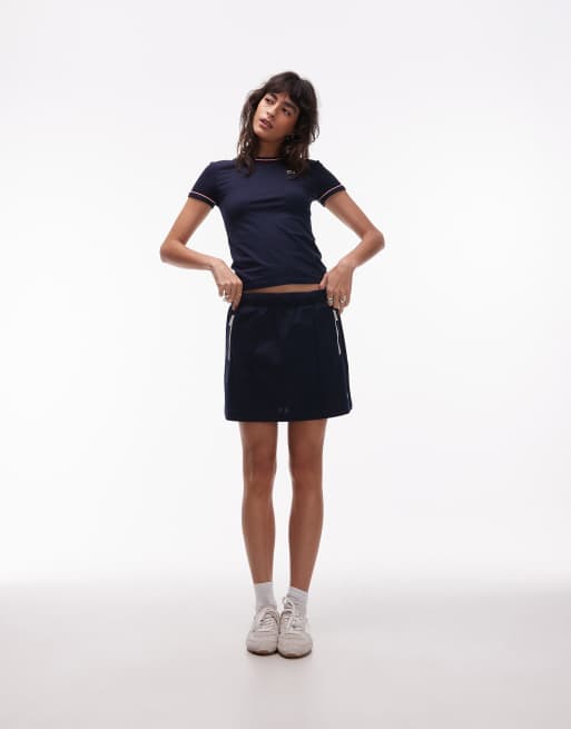 Lacoste - Sportrok met rits in marineblauw, deel van co-ord set, 2 van 5