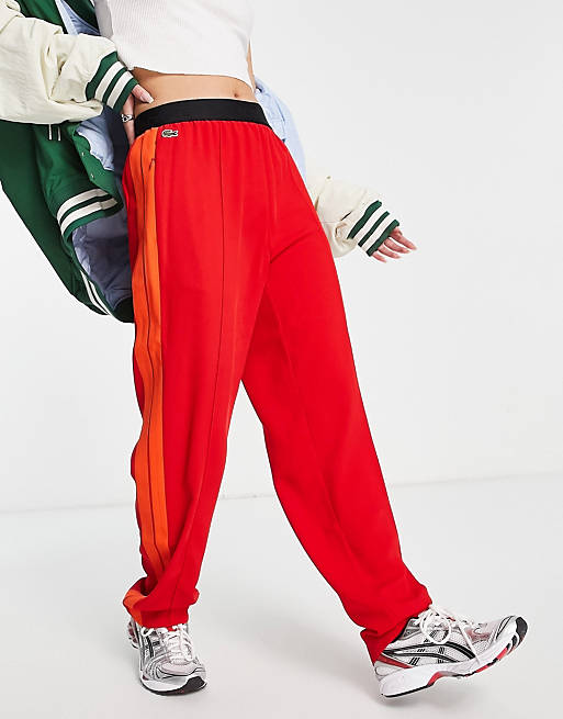 Lacoste sporty track pants in red | ASOS