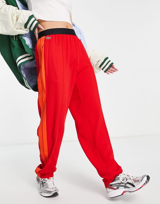 Red lacoste shop jogging suit