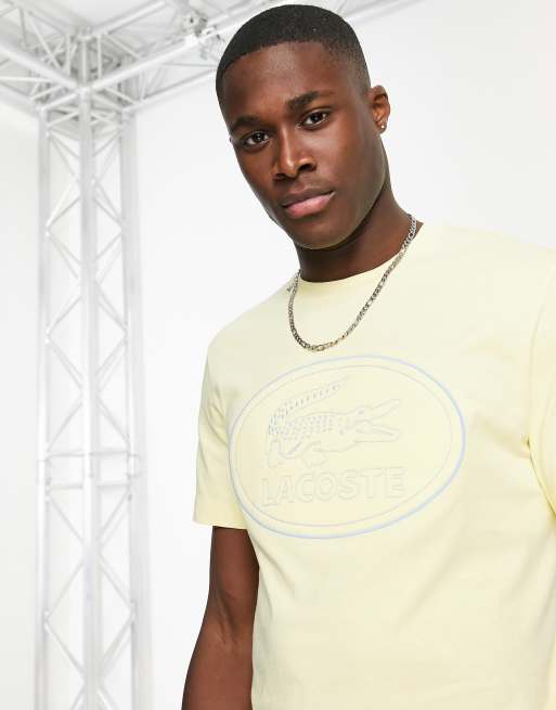 Lacoste stamped logo T-shirt in light yellow