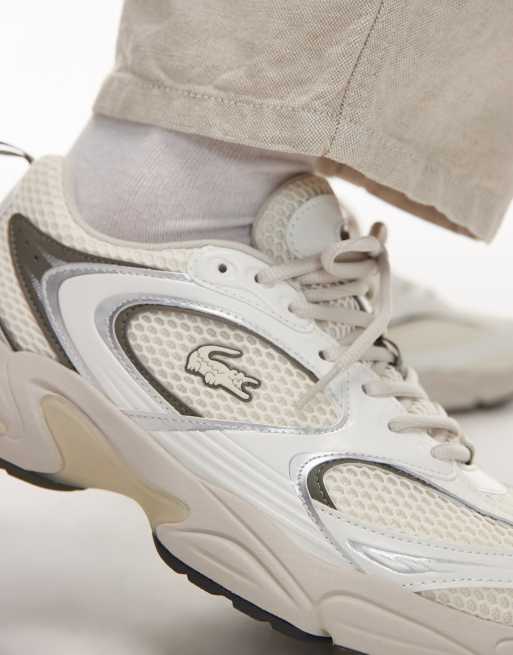 Lacoste storm 96 2K sneakers in off white/khaki green | ASOS