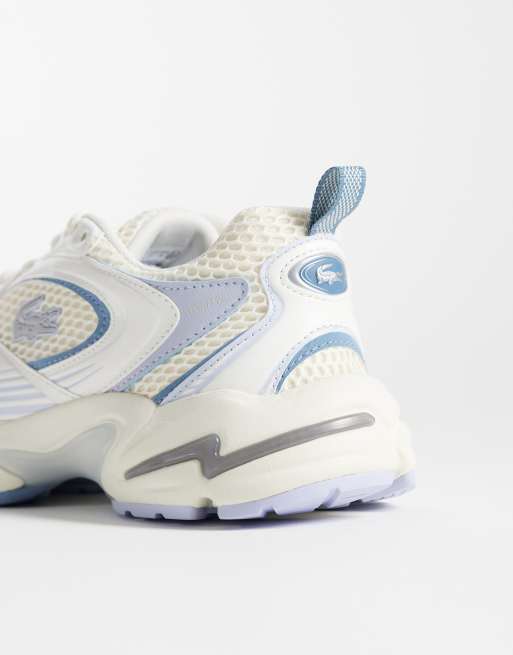 Lacoste storm 96 chunky sneakers in off white and pale blue, 2 of 5