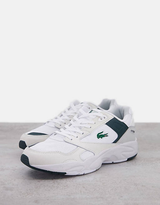 Lacoste storm 96 lo trainers in white green