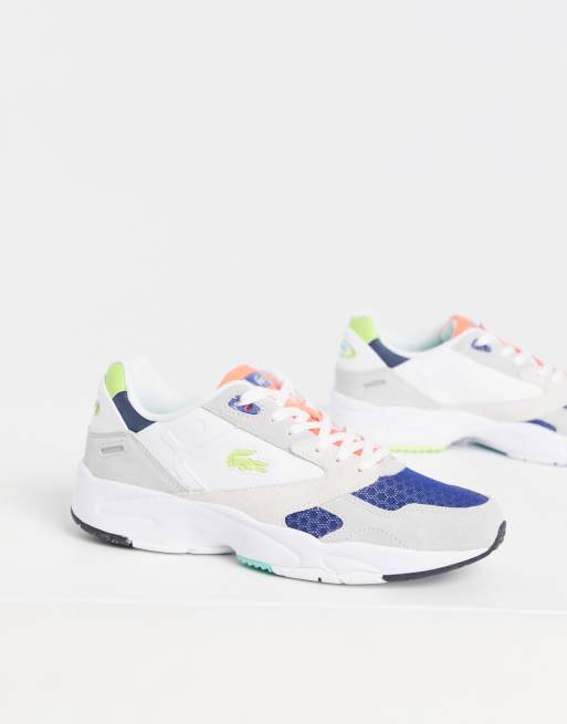 Lacoste storm 96 sneakers in white multi