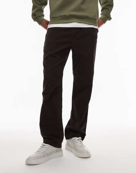 Lacoste straight leg pants in brown - view 1