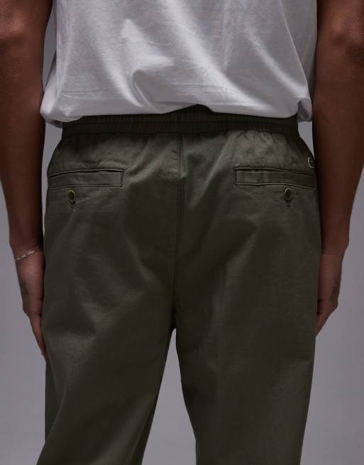 Lacoste straight leg pants in khaki green, 4 of 5