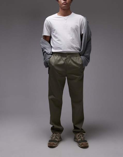 Lacoste straight leg trousers in khaki green - view 1