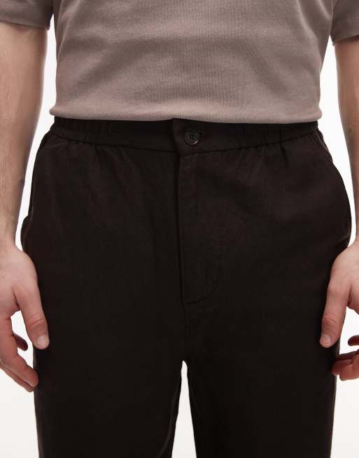 Lacoste straight leg woven trouser in brown, 5 of 5