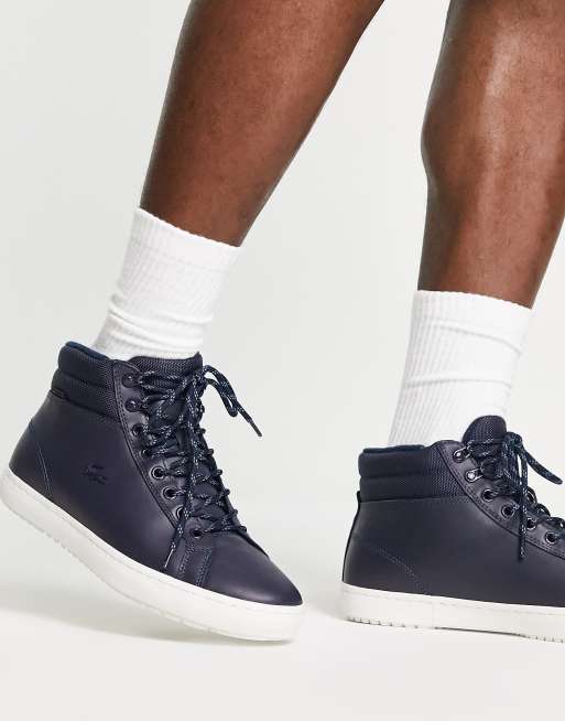 Lacoste Straightset Baskets montantes Bleu marine blanc cass