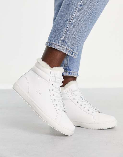 Lacoste – Straightset Thermo – Vita sneakers med höga skaft
