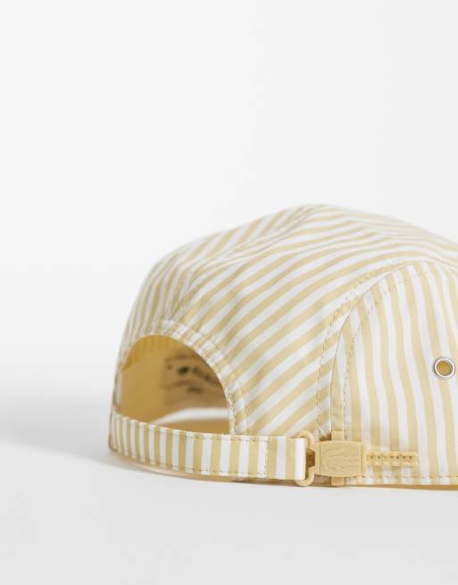 Lacoste stripe 5 panel cap in beige, 2 of 3