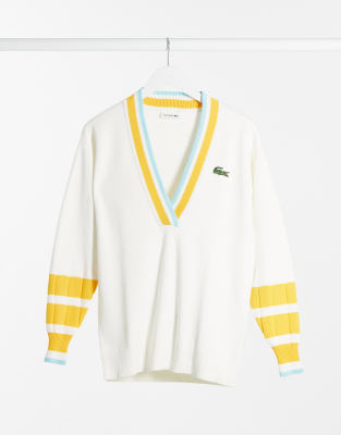 lacoste striped jumper