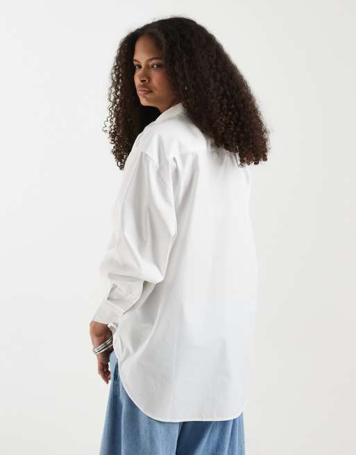 Lacoste stripe long sleeve poplin shirt in white, 4 of 4