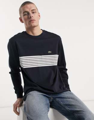 lacoste tonal tape crew sweatshirt