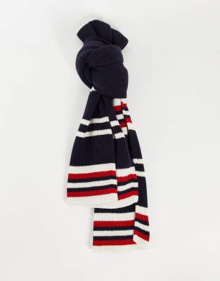 Lacoste Lacoste stripe scarf-Navy