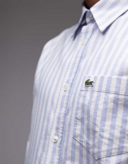 Lacoste stripe shirt in blue & white, 3 of 5