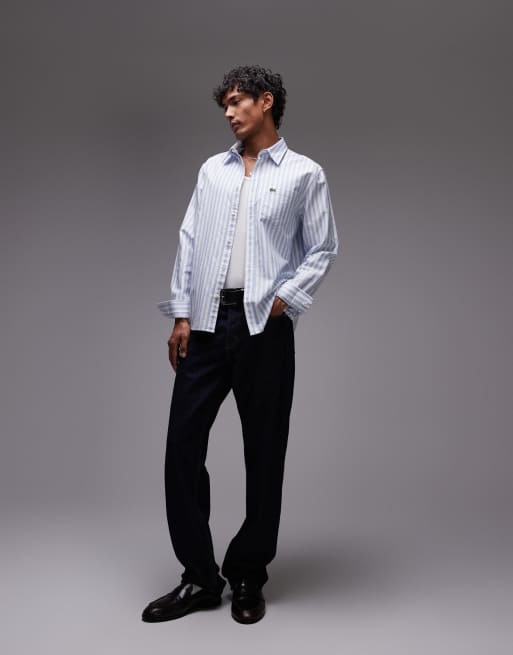 Lacoste stripe shirt in blue & white, 5 of 5