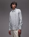 [Lacoste] Lacoste stripe shirt in green & white Chest 32-34 Green/white