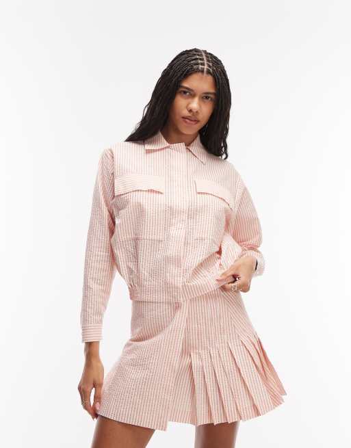 Lacoste stripe tennis skirt in orange & white (part of a set), 2 of 5