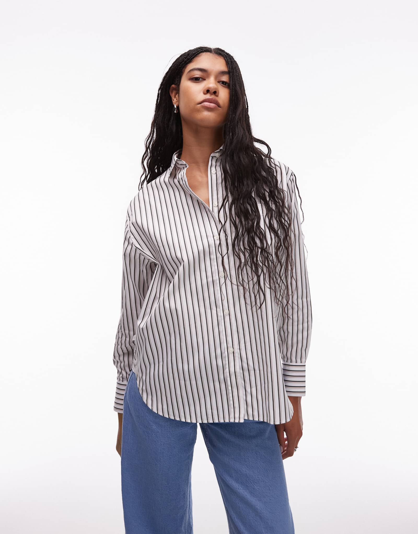 Белая рубашка в полоску от Lacoste