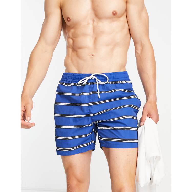 Lacoste striped swim shorts discount