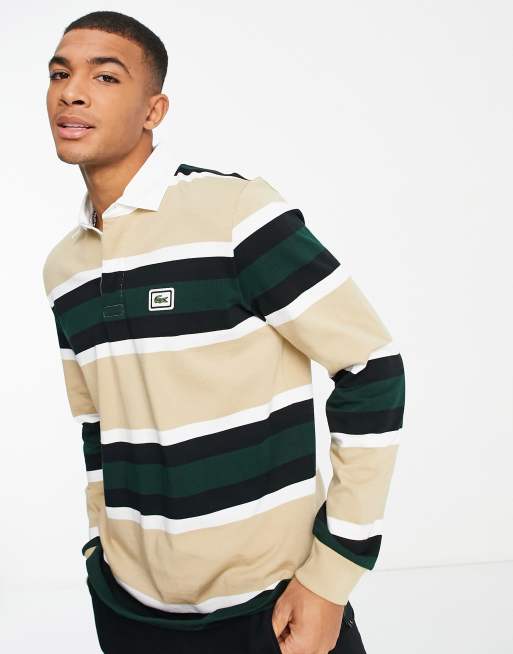 Lacoste striped thick cotton jersey polo ASOS