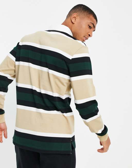 Lacoste striped long clearance sleeve polo