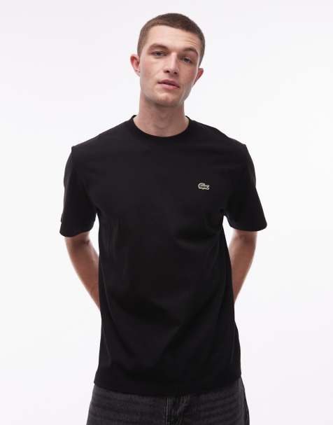 Lacoste – Svart, kraftig t-shirt i oversize - view 1