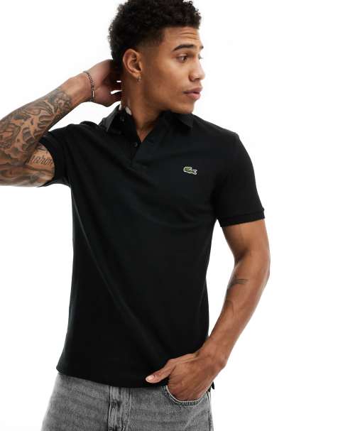 Lacoste – Svart pikétröja med smal passform - view 1