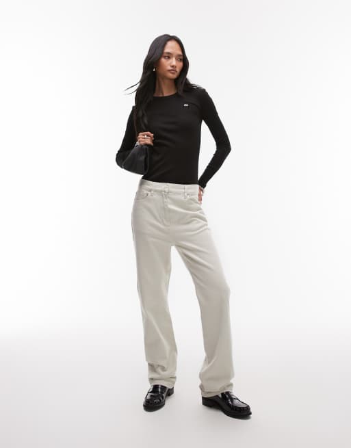 Lacoste – Svart, ribbad t-shirt med långa ärmar, 3 av 4
