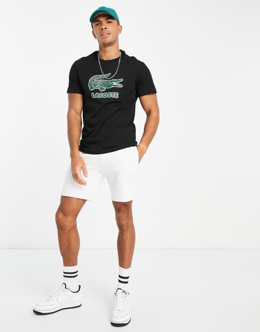 Lacoste – Svart t-shirt med krokodillogga på bröstet