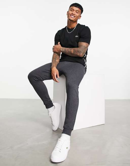 Lacoste – Svart t-shirt med tejpad detalj på sidan, 4 av 4