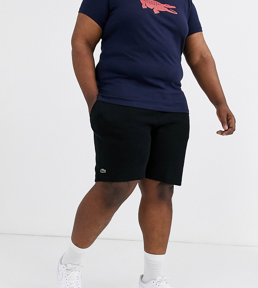 Lacoste – Svarta jersey-shorts med logga