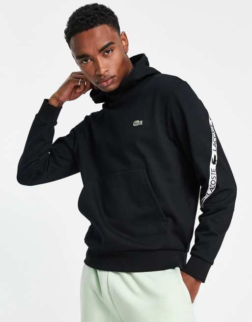 Lacoste Sweat capuche avec bandes Noir