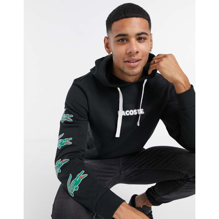 Lacoste Sweat capuche avec d tails crocodiles sur la manche