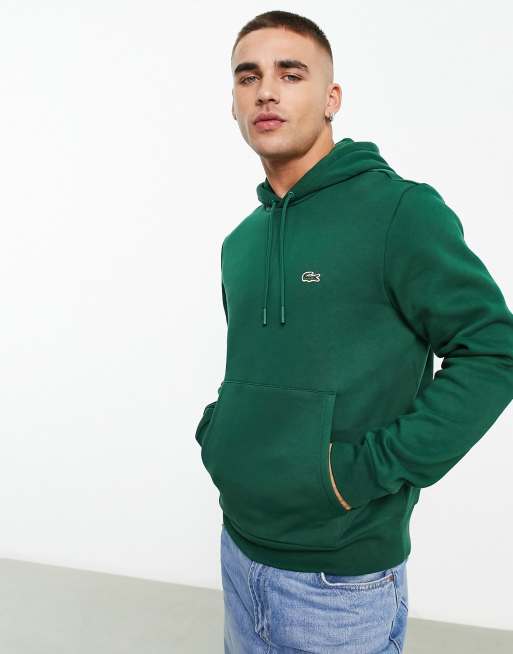 Lacoste Sweat capuche avec logo Vert fonc