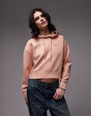 Lacoste - Sweat à capuche oversize - Rose clair
