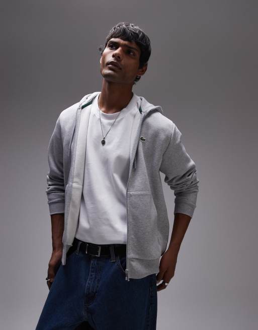 Lacoste Sweat à capuche zippé Gris ASOS - Main Image