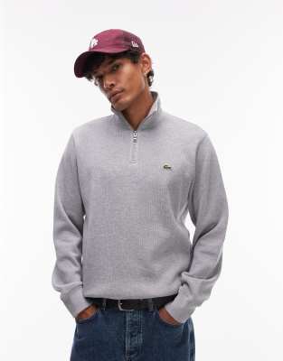 Lacoste - Sweat à col zippé - Gris