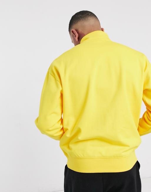 Lacoste Sweat demi fermeture clair et logo large Jaune