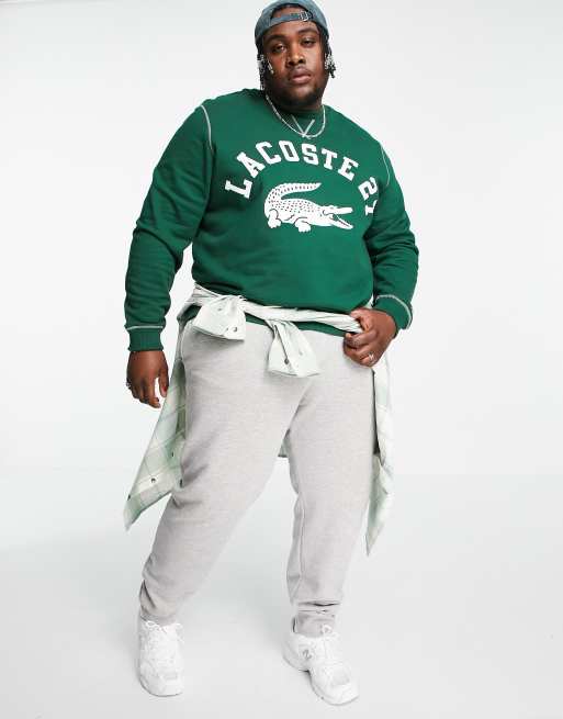 Lacoste Sweat logo style universitaire Vert ASOS