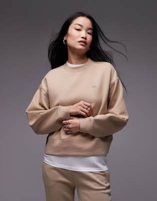 Lacoste - Sweat de sport ras de cou à logo - Beige - view 1