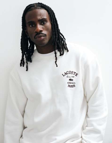 Lacoste sweat-shirt à logo brodé blanc - view 1