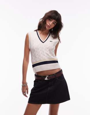 Lacoste Sweater Vest In White