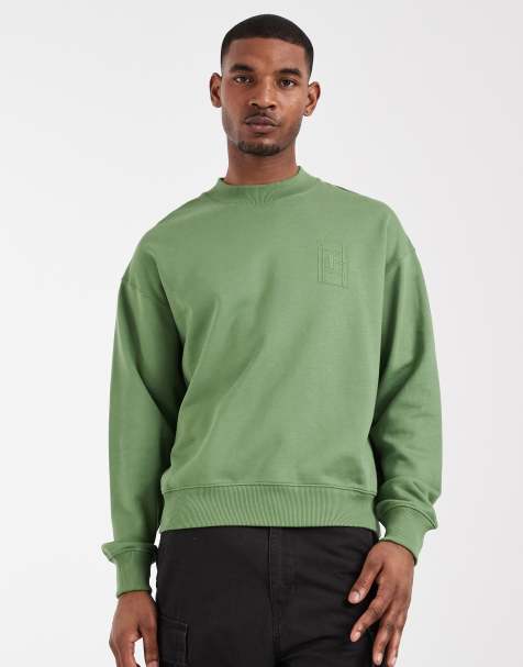 Lacoste - Sweatshirt met geborduurd logo en ronde hals in groen - view 1