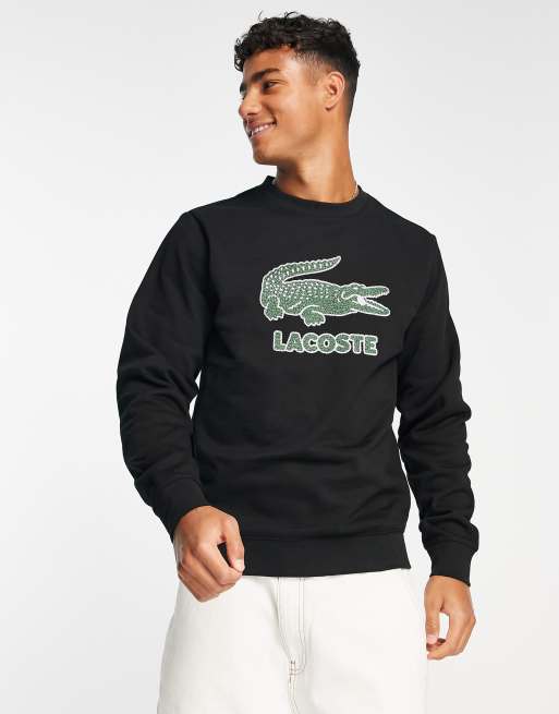 Lacoste Sweatshirt met groot logo in zwart