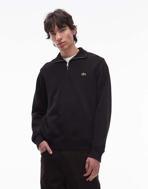 Lacoste - Sweatshirt met kwartrits in zwart - view 1